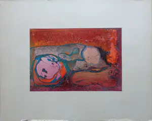 Han Faken - VREEMDE WEZENS / ORIGINEEL WERK / 50x62cm / SIG / 1969 / PASSE-PARTOUT kopen? Bied vanaf 25!