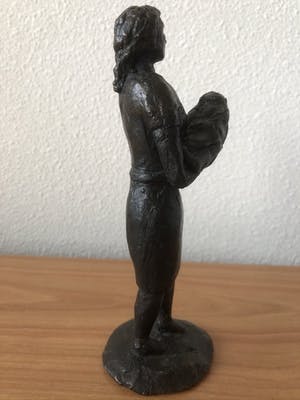 Brons (Onbekend) - MOEDER MET BABY - massief zwaar bronzen beeld. kopen? Bied vanaf 45!