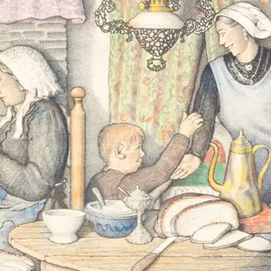 Jan Strube - Boeren interieur omstreeks 1900 Noord-Brabant, Nederland kopen? Bied vanaf 75!