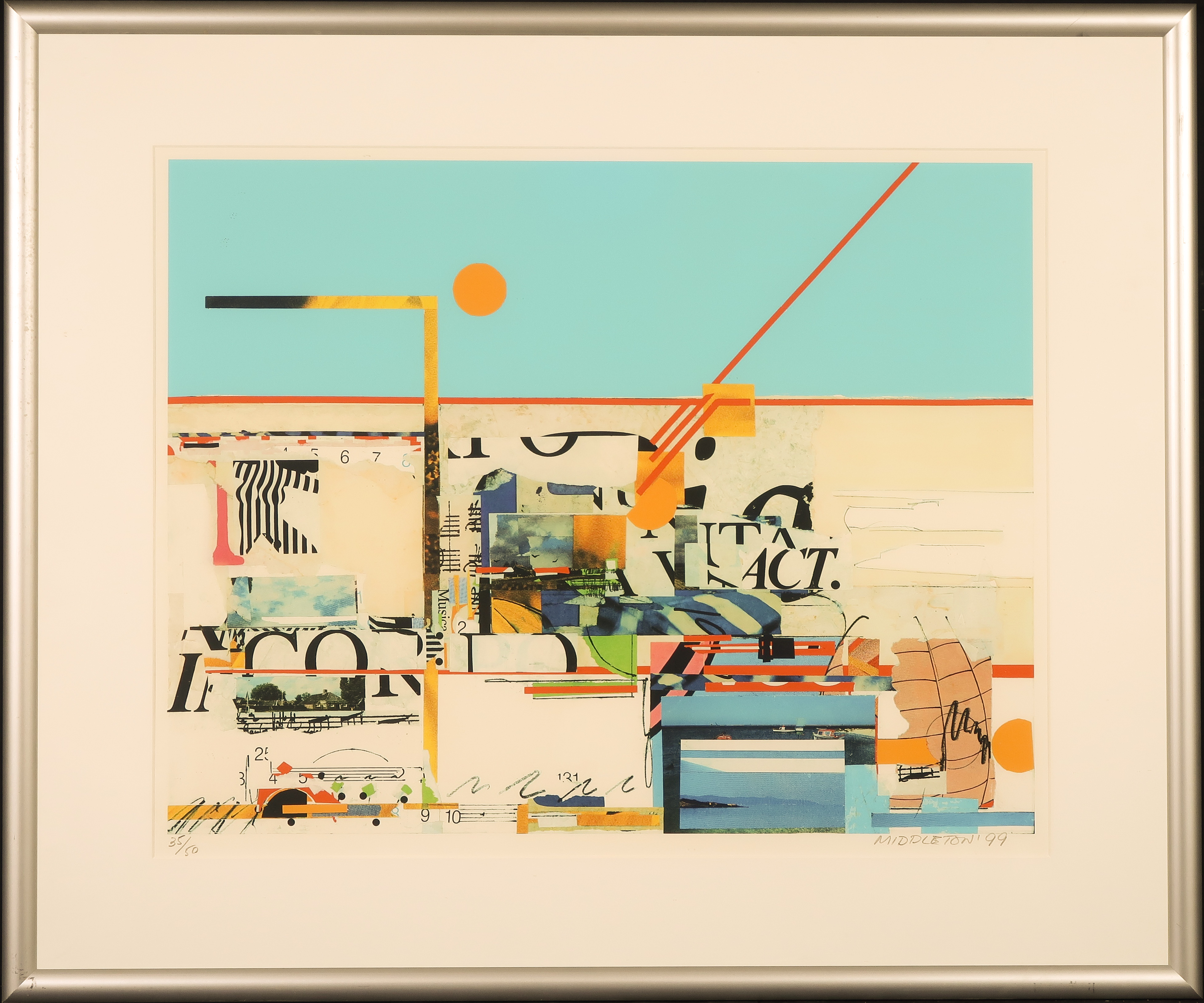 Sam Middleton - Zeefdruk, Overtones - Ingelijst verkocht voor € 50!