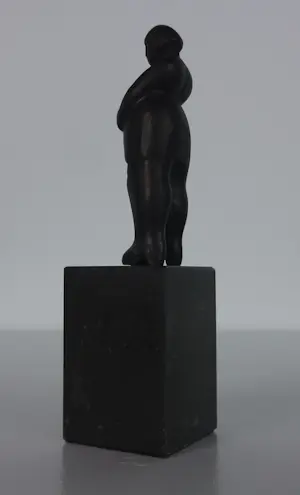 Jan Pieter Leeuwenburgh - Set van drie bronzen beeldjes, Hardloper, Worstelaars en Zwanger kopen? Bied vanaf 300!