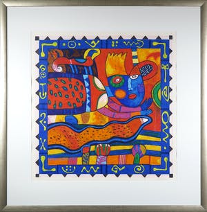 Clemens Briels - Zeefdruk, When there is life there must be water (...) - Ingelijst (Zeer Groot) kopen? Bied vanaf 1!