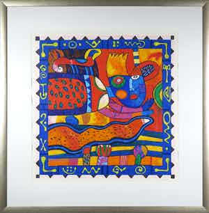 Clemens Briels - Zeefdruk, When there is life there must be water (...) - Ingelijst (Zeer Groot) verkocht voor € 1!