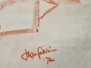 Johan Fabricius - kon behalve schrijven ook goed tekenen - "Zittende naakte vrouw " roodkrijt 1972 kopen? Bied vanaf 58!
