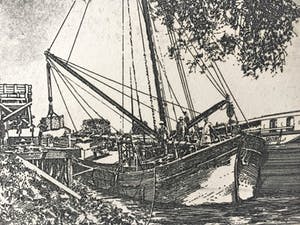 Wim Zwiers - "Havengezicht", Ets kopen? Bied vanaf 40!