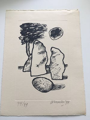 Corneille - Bijzondere litho "Les Menhirs" kopen? Bied vanaf 170!