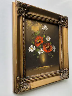 Niet of onleesbaar gesigneerd - Bloemstilleven in Verguld lijstje kopen? Bied vanaf 10!