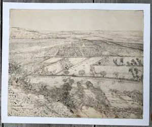 Vincent van Gogh - Lithografische poster - ‘La Crau vue prise à Mont Major’- Nieuwstaat kopen? Bied vanaf 45!