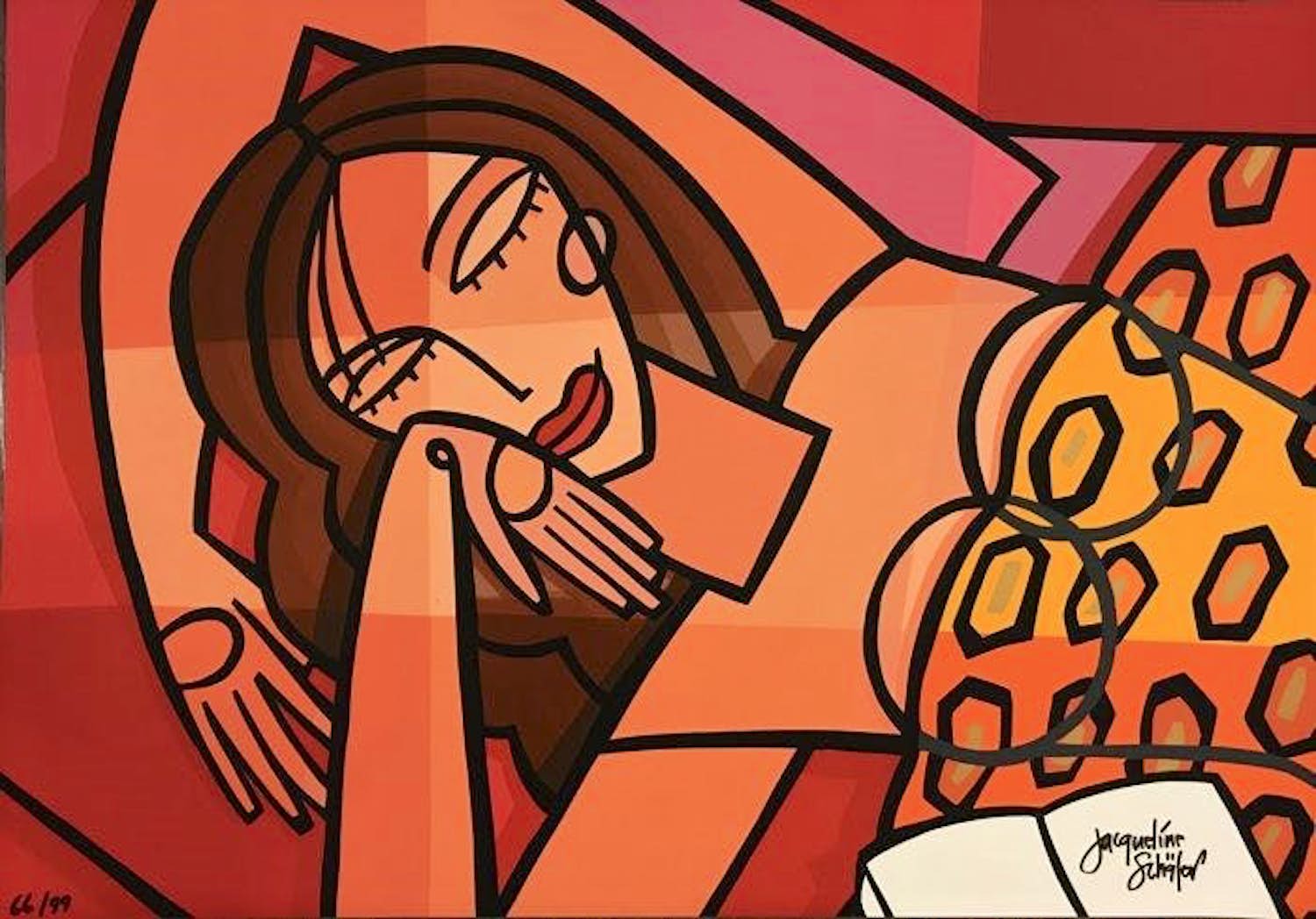 Jacqueline Schäfer - Kleurenzeefdruk SLAAP Handgesigneerd verkocht voor € 110!