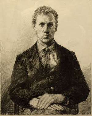 Aat Veldhoen - Portret van een Man, 1964 - Rotaprint op papier kopen? Bied vanaf 40!