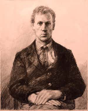 Aat Veldhoen - Portret van een Man, 1964 - Rotaprint op papier verkocht voor € 40!