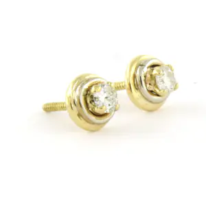 14k geel gouden solitair oorknoppen met briljant geslepen diamant tot. 0,30ct kopen? Bied vanaf 410!