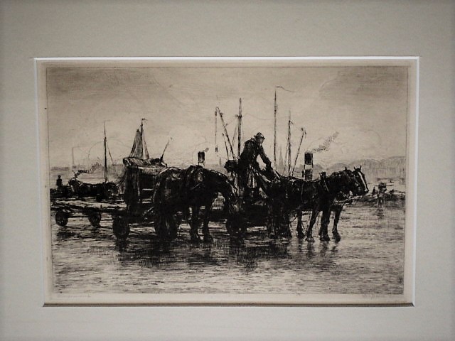 Waalko Jans Dingemans (sr.) - ETS "sleeperspaarden en figuren op een rotterdamse kade" gesigneerd kopen? Bied vanaf 1!