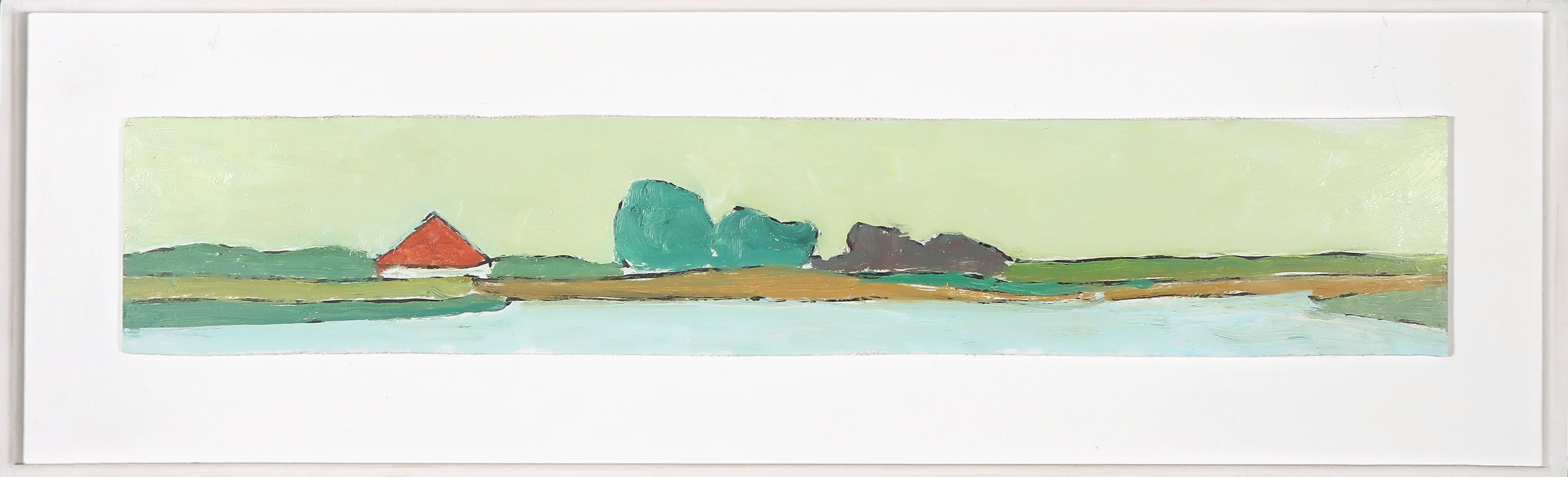 Paul Overhaus - Olieverf op board, Platteland - Ingelijst verkocht voor € 70!