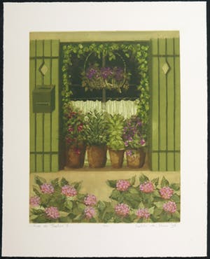 Willy Belinfante - en Laetitia de Haas - Lot van vier kleurenetsen, Bloemen kopen? Bied vanaf 35!