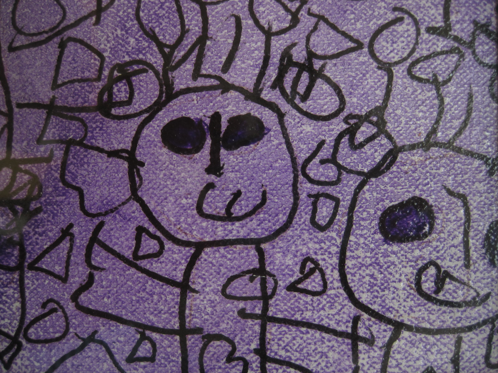 Niet of onleesbaar gesigneerd - gesigneerde POP Art litho "Paarse Poppetjes"  kopen? Bied vanaf 1!