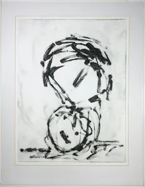 Raph de Haas - Set van 2 x Monotype op papier, Zonder titel - Ingelijst kopen? Bied vanaf 150!