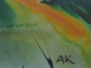 Anthony Krikhaar - Engeland - Expressionistische Gouache "Exmoor Somerset landschap" gesigneerd kopen? Bied vanaf 10!