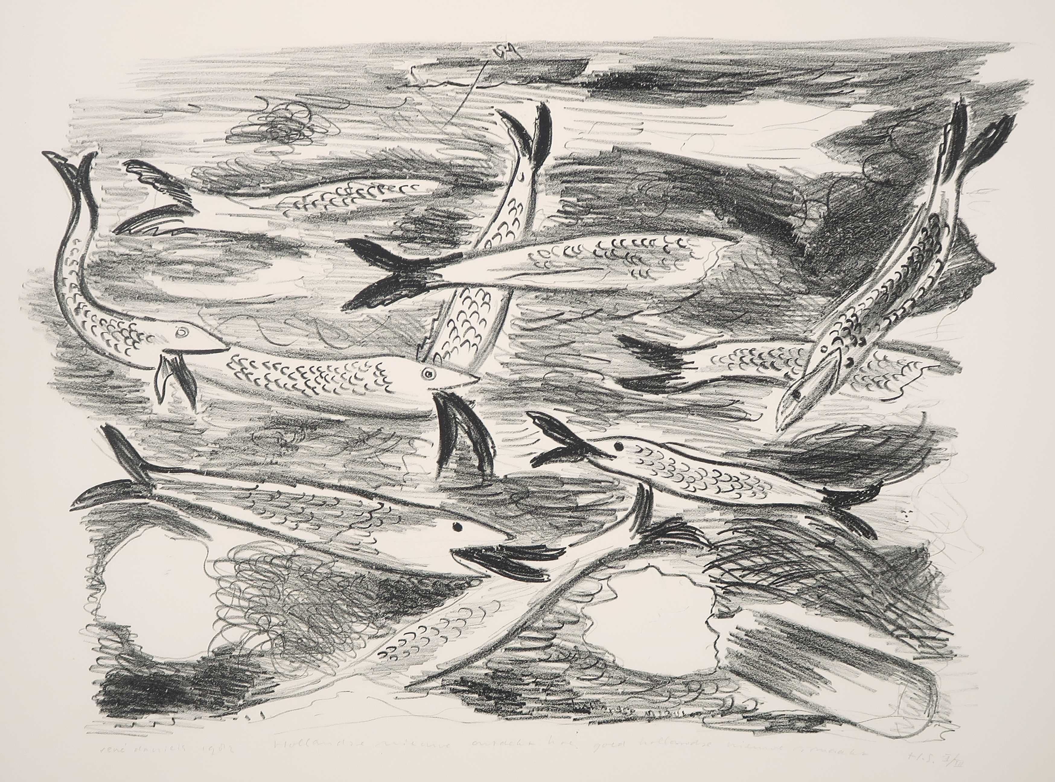 Rene Daniels - Litho, Hollandse nieuwe ontdekt hoe goed Hollandse nieuwe smaakt kopen? Bied vanaf 1000!