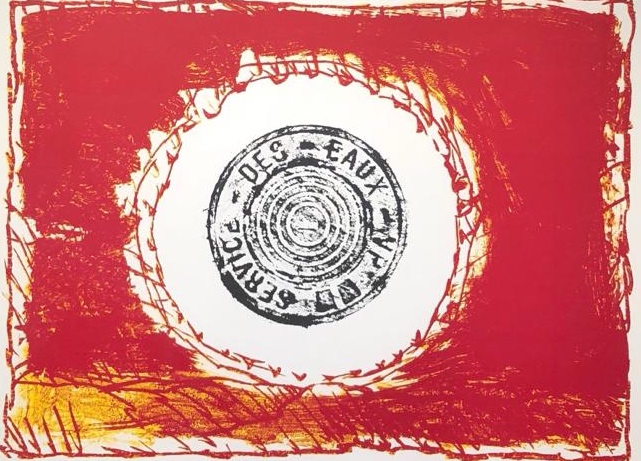 Pierre Alechinsky - groot formaat kleurenlitho - 'Bouche d'eau' - 1986 (INGELIJST) verkocht voor € 899!