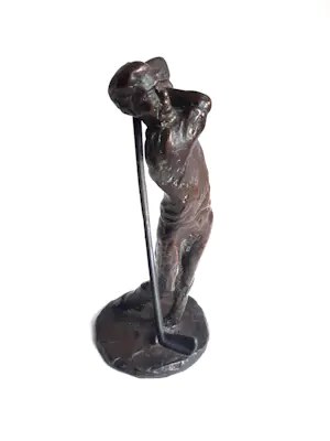 Hans Kuyper - 'Golfer' - massief bronzen beeld monogram - 23375 kopen? Bied vanaf 95!