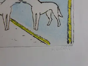 Pieter Holstein - ERNST MACHE / ZW-W ETS + GOUACHE / 50x65cm / SIG kopen? Bied vanaf 95!