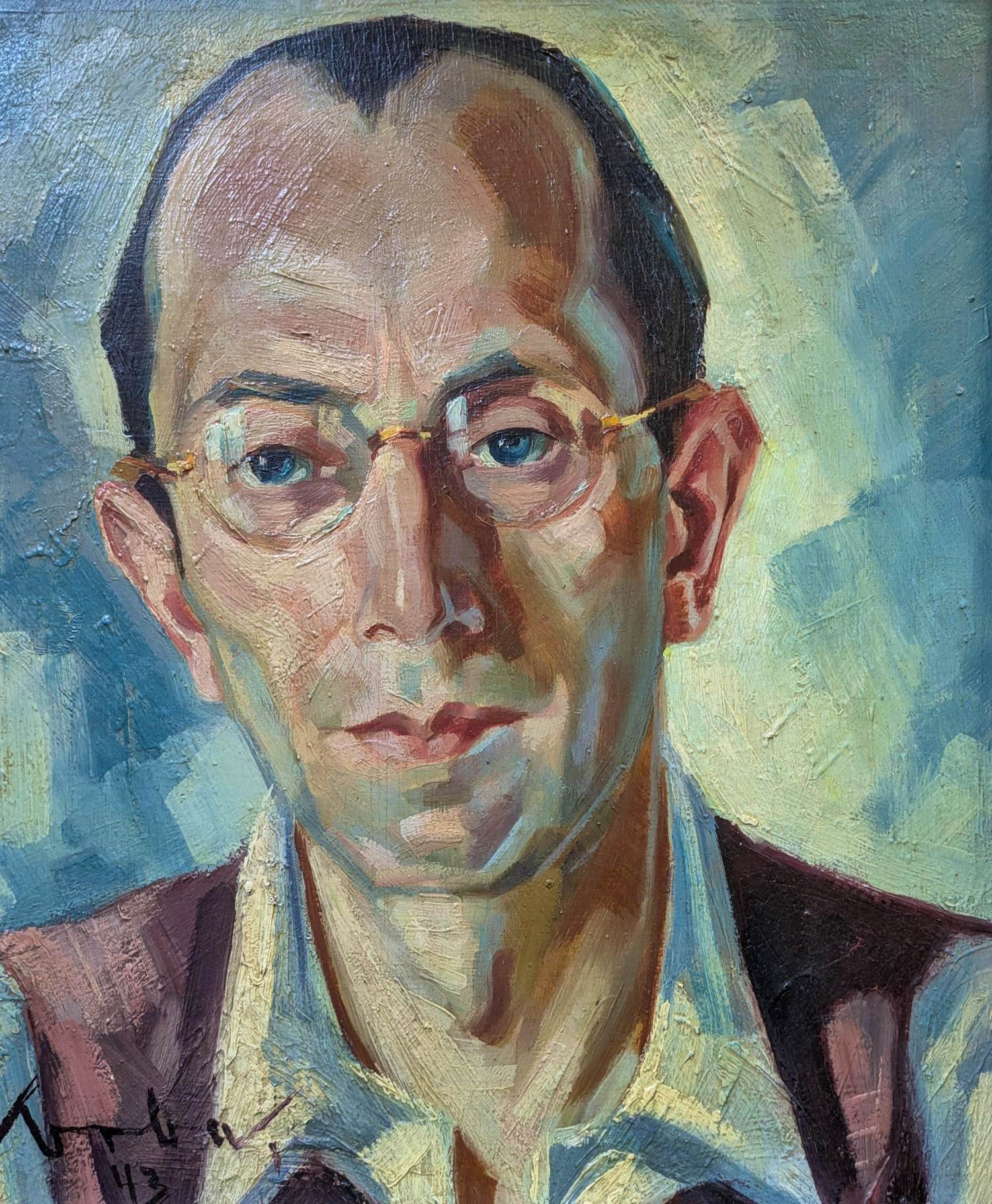 Onbekend - Portret - olieverf op paneel verkocht voor € 135!