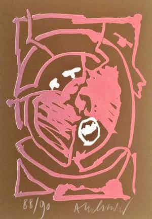 Pierre Alechinsky - Prachtige litho uit de "Tapis et caries" serie verkocht voor € 250!