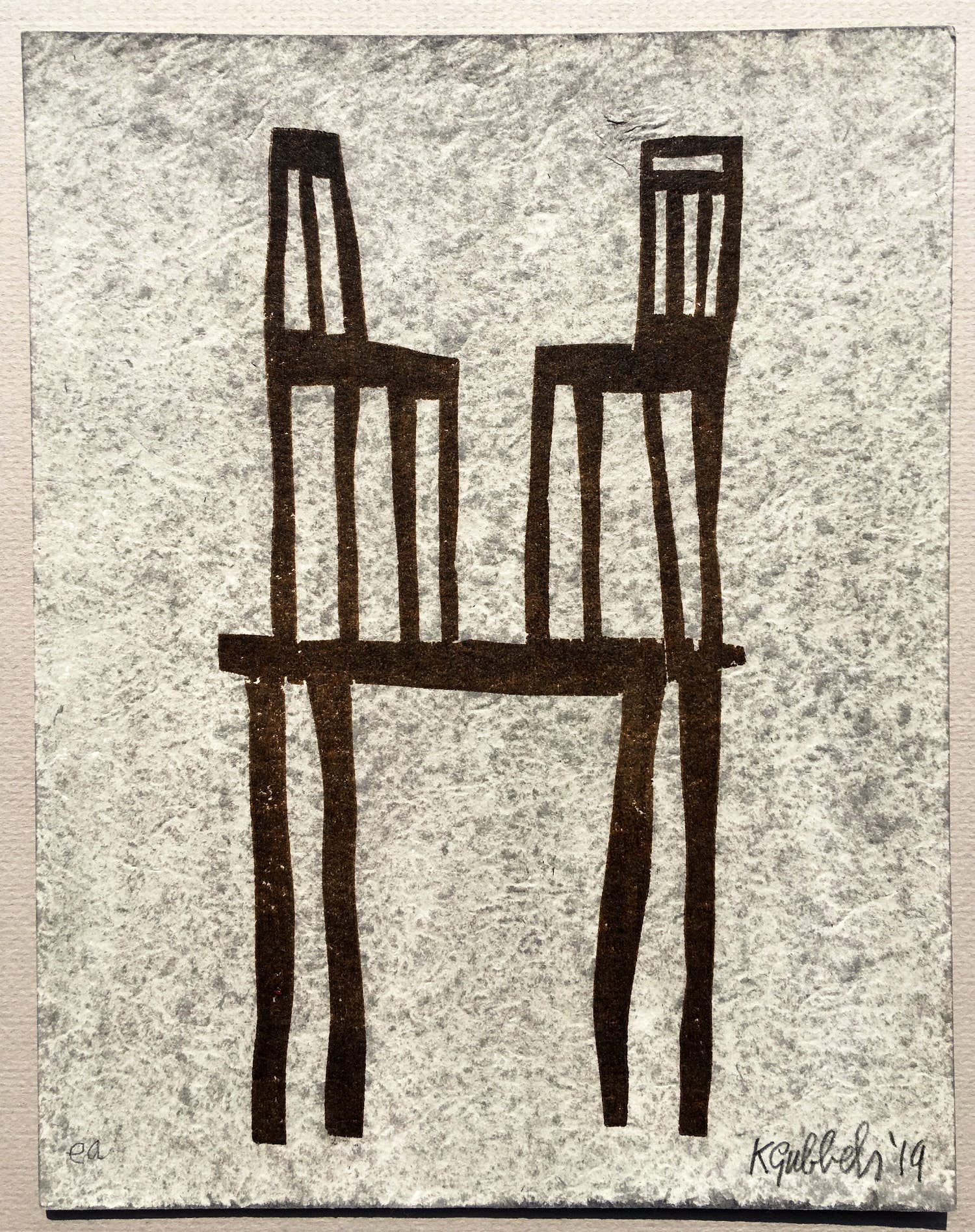 Klaas Gubbels - ‘aan Cezanne’ - houtdruk - 2019 verkocht voor € 265!