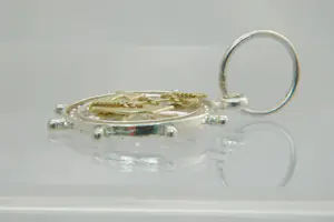 81 - Forse nautische 18 Krt gouden ANKER op  1e geh. zilveren ROER hanger kopen? Bied vanaf 120!