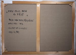 Dick Bastiaan van der Meijden - Olieverf op linnen, Een plus een is drie - Ingelijst (Groot) kopen? Bied vanaf 150!