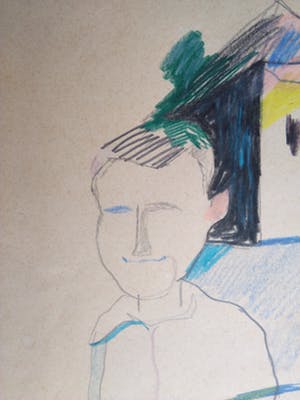 Ruven Levav - Krijttekening zonder titel - 1979 kopen? Bied vanaf 10!