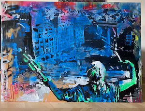 Peter Klashorst - Uniek Schilderij Paleis Dam Amsterdam Peter Klashorst 2014 kopen? Bied vanaf 500!