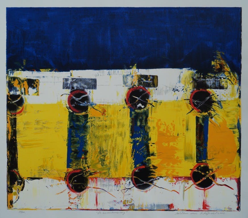 Willem van Scheijndel - Willem van Scheijndel - gesigneerde zeefdruk - Quantumsprong kopen? Bied vanaf 70!