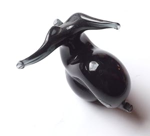 Vincenzo Nason - gestilieerde antiloop van zwart hoogglans kristal - gesigneerd + label kopen? Bied vanaf 1!