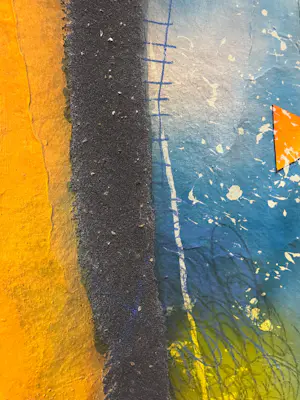 Theo Koster - Zeefdruk met collage-elementen, Movements - Ingelijst kopen? Bied vanaf 150!