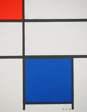 Piet Mondriaan - Piet Mondrian : Composition C n° III en rouge, bleu et jaune, lithographie kopen? Bied vanaf 125!