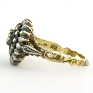 14k geel goud met zilver ring bezet met roos diamanten tot. 0.40ct – G/H – SI kopen? Bied vanaf 710!