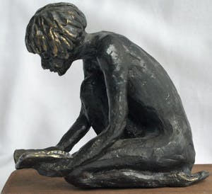 Astrid Veldhuyzen-Koppen - Bronzen leesbeeld / leesbeeldje , “Ontdekkingsreis“ - 2001 kopen? Bied vanaf 1!