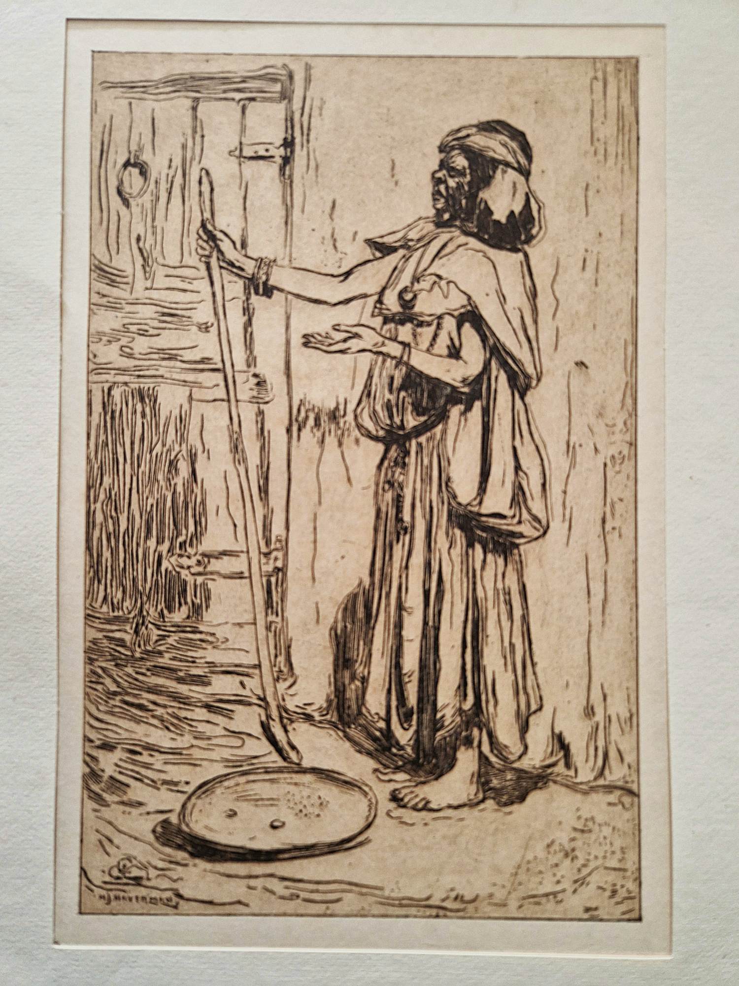 Buy Hendrik Johannes Haverman - 19e eeuwse Ets - Afrikaanse vrouw" gesigneerd? Bid from 29!