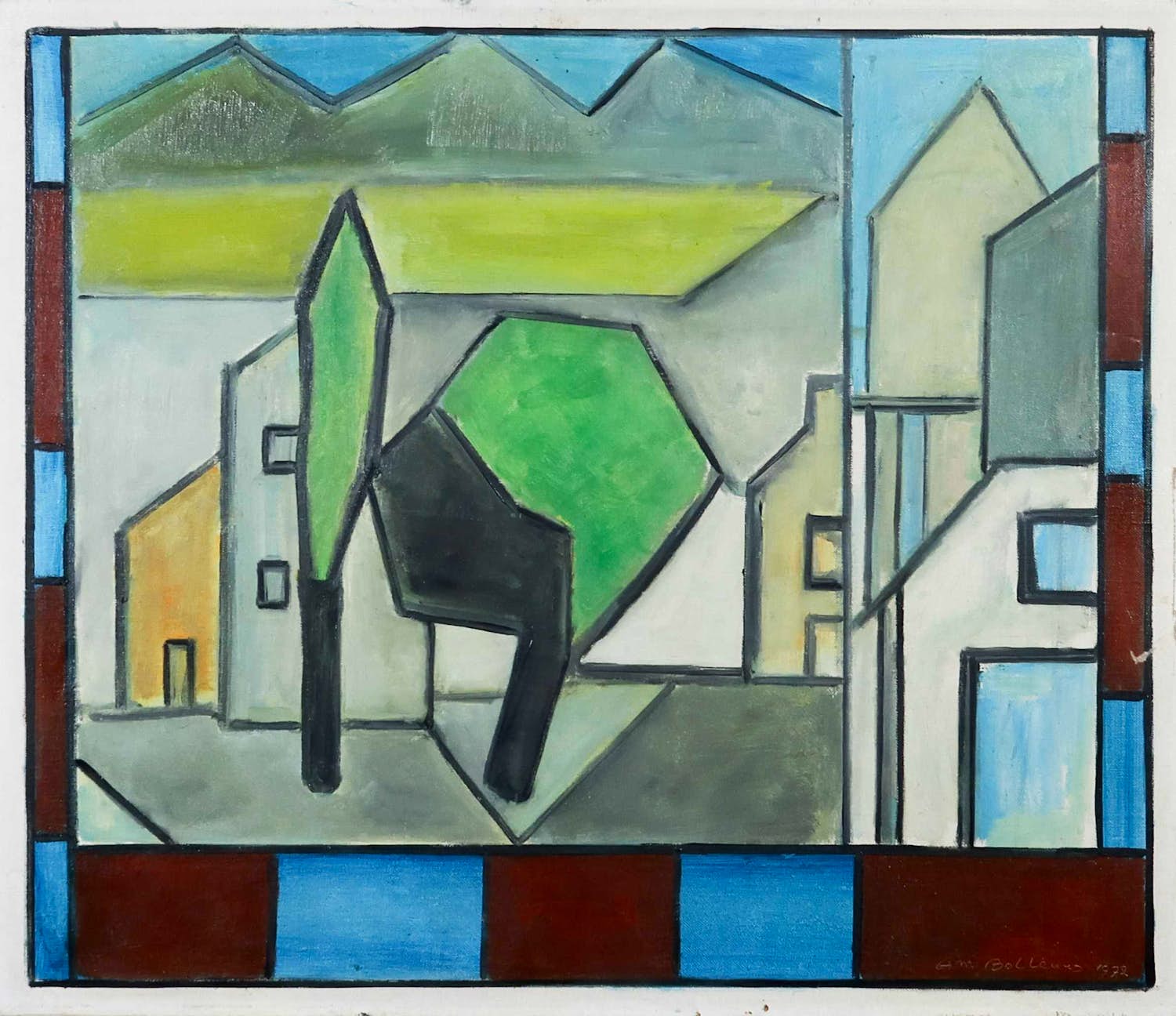 Anton Bolleurs - Olieverf op doek, Venster - Ingelijst verkocht voor € 35!