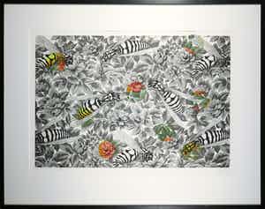 Arjan van Arendonk - Zeefdruk, Re-organisation II - Ingelijst verkocht voor € 35!