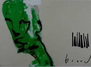 Herman Brood - Herman Brood - ingelijste zeefdruk: Green Head - gesigneerd kopen? Bied vanaf 299!