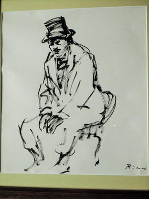 Willy Rieser - Penseeltekening - Portret Acteur in kostuum kopen? Bied vanaf 40!