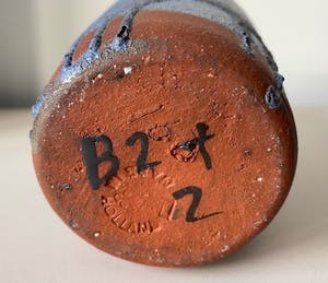 Pieter Groeneveldt - Vaas model 160 met blauw druipglazuur kopen? Bied vanaf 50!