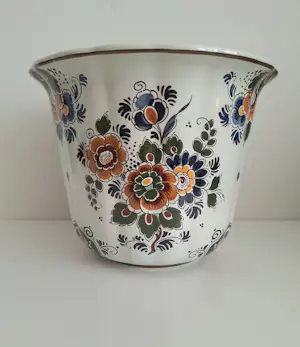 Plateelbakkerij Flora - Fraaie grote (planten)pot, handbeschilderd kaufen? Bieten Sie von 25!