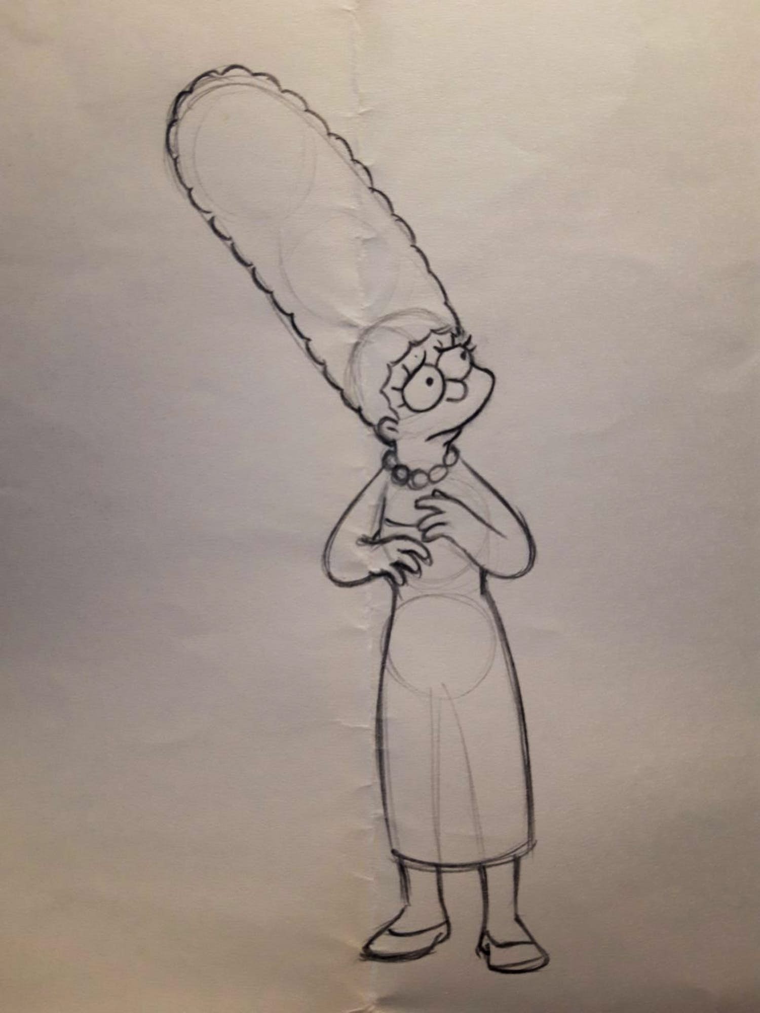 Matt Groening - originele productietekening The Simpsons, ingelijst verkocht voor € 60!