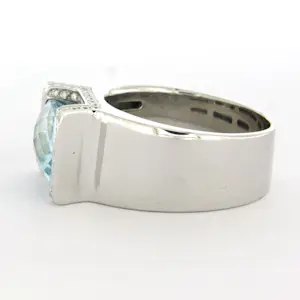 LECHIC 14k gouden ring met topaas en briljant geslepen diamant tot. 0.33ct kopen? Bied vanaf 1400!