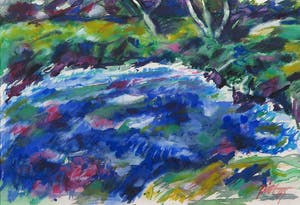 Piet Snoeren - Aquarel, Vijver - Ingelijst kopen? Bied vanaf 1!
