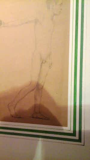 Niet of onleesbaar gesigneerd - Studie mannelijk naakte, circa 1900. verkocht voor € 1!